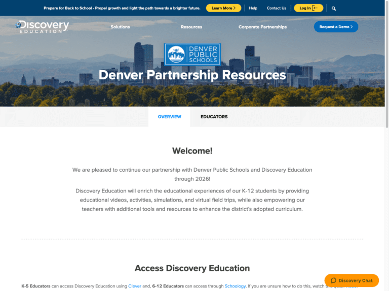 Denver Partnership Resources Discovery Education