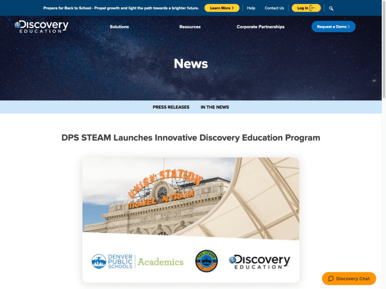 DPS STEAM Launches Innovative Discovery Education Program Discovery Education