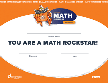 dreambox activity center Math Challenge Rockstar