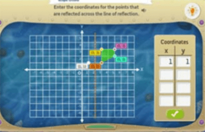 dreambox teacher tools Geometry Coordinate Grids: Lines of Reflection