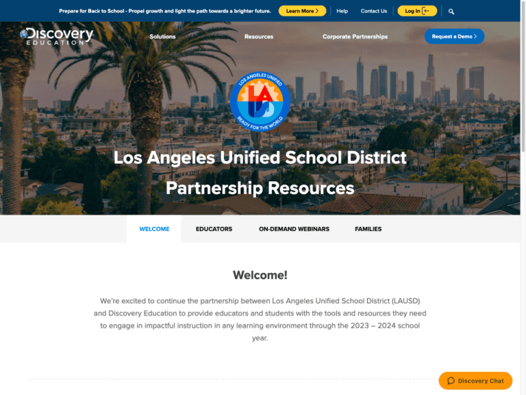 LAUSD Partnership Resources Discovery Education