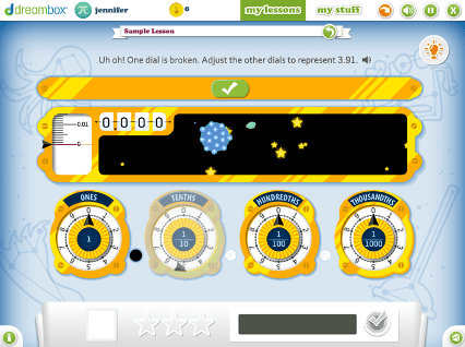 Math Fifth Grade Using Numbered Dials to Represent Numbers