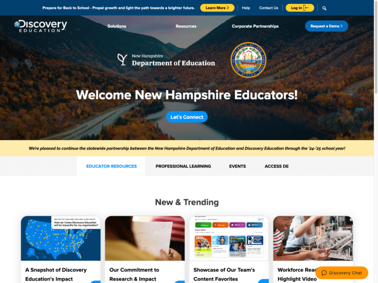 New Hampshire Partnership Resources Discovery Education