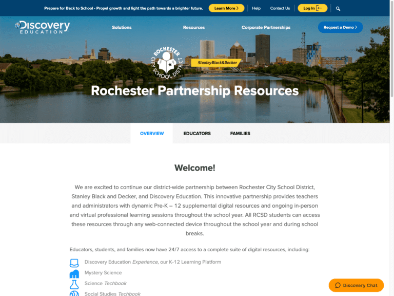 Rochester City School District Resources Discovery Education