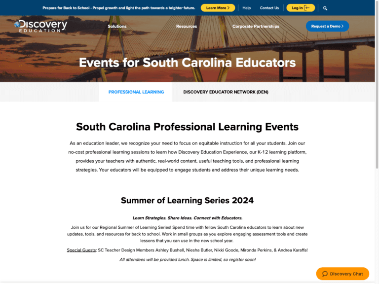 South Carolina Events Educators Discovery Education